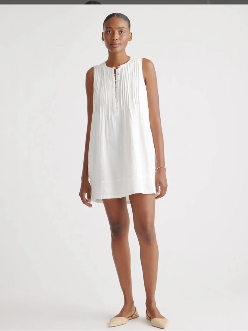 Quince 100% European Linen Sleeveless Swing Dress